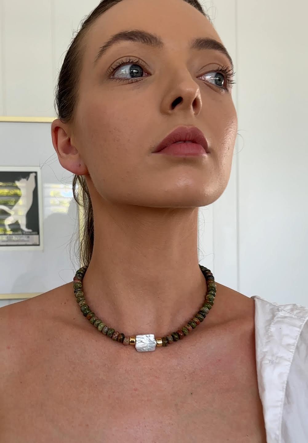 The Sophrosyne Necklace in Unakite