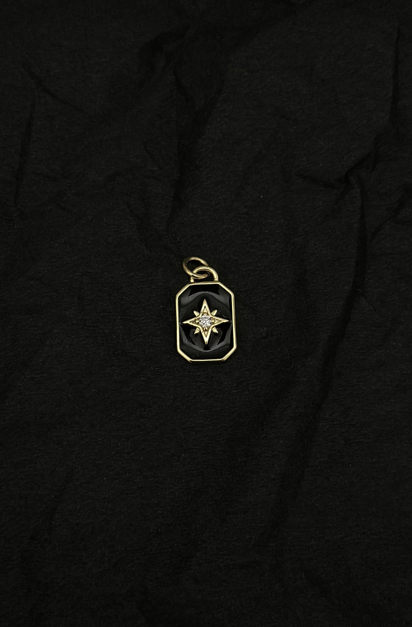 The Northern Star Black Enamel Gold-Filled Charm