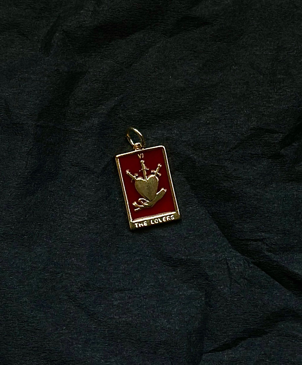 The Lover’s Tarot Enamel and Gold Charm