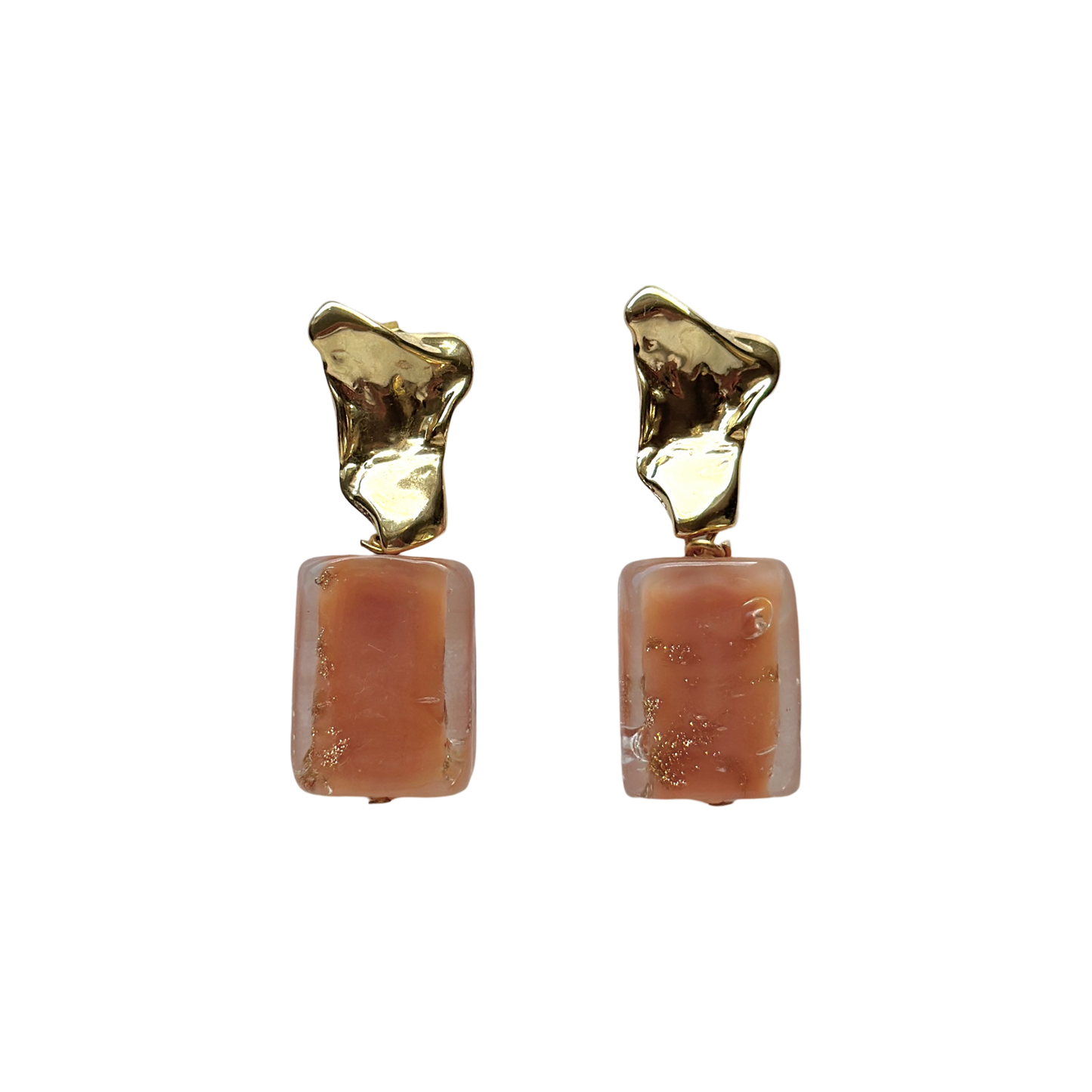 The Gianna Peach Glass Earring