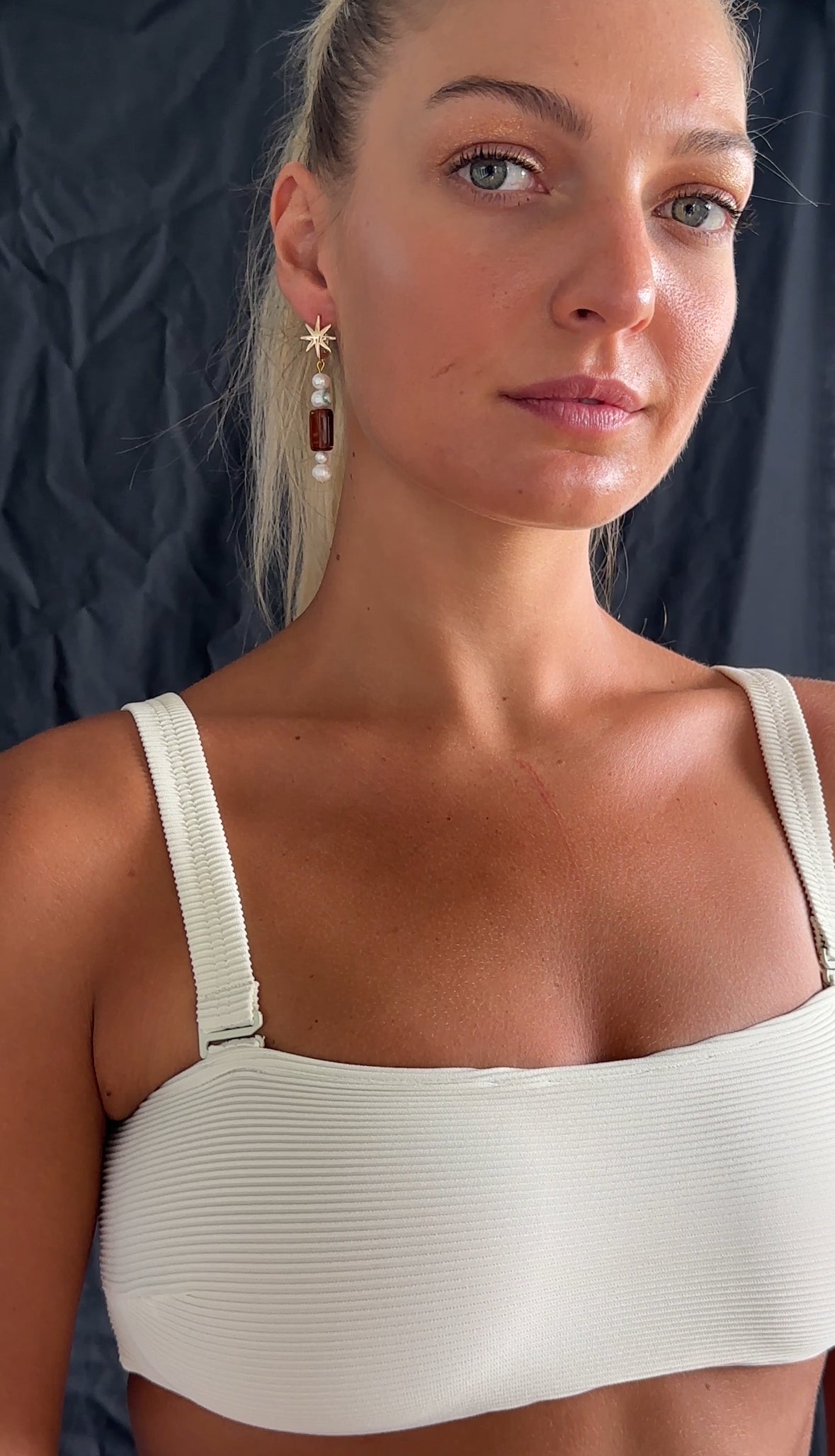 The Medina Glass and Pearl Starburst Earring